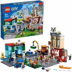 LEGO® City 60292 Le Centre-Ville Jouet de Restaurant avec Voiture Vélo et Camion Plaque de Route LEGO et Minifigurines
