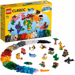 LEGO® 4+ Classic 11015 Briques créatives « Autour du monde » Jeu de Construction avec 15 Figurines d’animaux