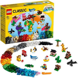 LEGO® 4+ Classic 11015 Briques créatives « Autour du monde » Jeu de Construction avec 15 Figurines d’animaux