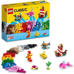 LEGO® 11018 Classic Jeux Créatifs Dans L’Océan Boite de Briques 6 Modèles Miniatures de Bateau Sous-Marin Baleine