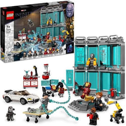 LEGO 76216 Marvel L’Armurerie d’Iron Man Jouet Avengers Figurine Tony Stark Cadeau Super-Héros Garçons et Filles 7 Ans et Plus