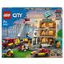 LEGO 60321 City Fire La Brigade des Pompiers Jouet de Camion Moto et Remorque avec Figurine de Chien Garçons et Filles Dès 7