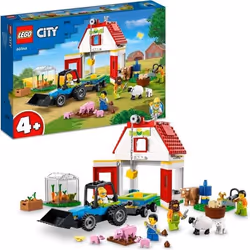 LEGO 60346 City La Grange et les Animaux de la Ferme Figurines Mouton et Vache Jouet Tracteur avec Remorque Enfants Dès 4 Ans