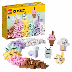 LEGO® Classic 11028 L’Amusement Créatif Pastel Jouets Briques avec Dinosaure et Chat Cadeau
