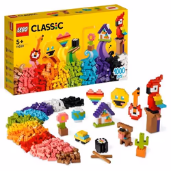 LEGO® Classic 11030 Briques à Foison Jouet Briques avec Perroquet Fleur et Emoji Cadeau