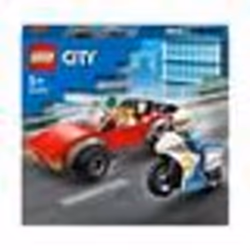 LEGO® City 60392 La Course-Poursuite de la Moto de Police Jouet Voiture de Course et 2 Policiers