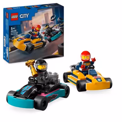 LEGO® 60400 City Les Karts et les Pilotes de Course Jouet avec 2 Karting avec 2 Minifigurines de Pilotes de Voitures