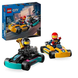 LEGO® 60400 City Les Karts et les Pilotes de Course Jouet avec 2 Karting avec 2 Minifigurines de Pilotes de Voitures