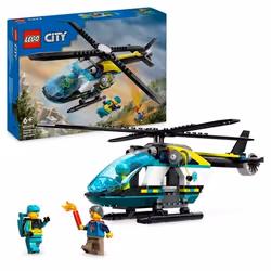 LEGO® 60405 City L’Hélicoptère des Urgences Jouet pour Enfants avec Minifigurines : Pilote Randonneur et Sauveteur