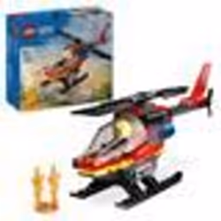 LEGO® 60411 City L’Hélicoptère de Secours des Pompiers Jouet avec Minifigurines de Pilote Pompier Cadeau pour Enfants