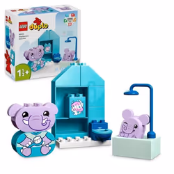 LEGO® 10413 DUPLO My First Mes Rituels Quotidiens - Le Bain Jouet Éducatif pour Bébés Inclut 2 Figurines dÉléphants