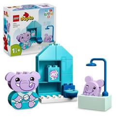 LEGO® 10413 DUPLO My First Mes Rituels Quotidiens - Le Bain Jouet Éducatif pour Bébés Inclut 2 Figurines dÉléphants