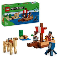LEGO® Minecraft® 21259 Le Voyage du Bateau Pirate Set de Construction et dExploration