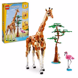 LEGO® 31150 Creator 3en1 Les Animaux Sauvages du Safari Jouet avec Figurines dAnimaux Girafe Gazelles et Lion