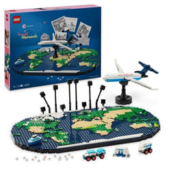 LEGO® Family 41838 Souvenirs de Voyages - Carte du Monde - Cadeau pour les Voyageurs