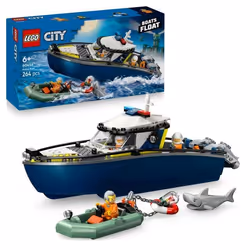 LEGO City 60456 La Course-Poursuite en Bateau de Police - Jouet pour Garçon dès 6 ans