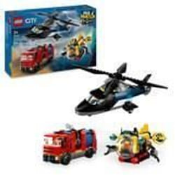 LEGO City 60462 Hélicoptère camion de pompiers et sous marin modulable - Jouet dès 7 ans