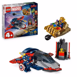 LEGO ǀ Marvel 76319 Captain America contre Thanos - Jouet Avion pour Enfants dès 4 ans