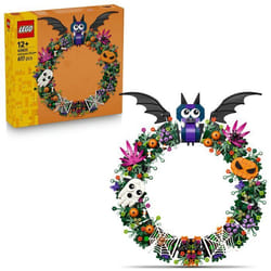LEGO Set de construction Halloween - 40825 - Couronne décorative chauve-souris citrouilles et fantôme - Dès 12 ans