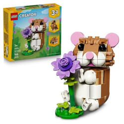 LEGO Creator 3-en-1 31376 L'Adorable Hamster et la Fleur - Jouet de Construction dès 7 ans