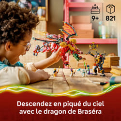 LEGO Ninjago - 71868 Le robot dragon transformable de Braséra, ensemble de construction avec figurines et accessoires