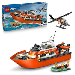 LEGO City 60504 Le Bateau de Sauvetage et l'Hélicoptère des Garde-Côtes - Jouet dès 7 ans
