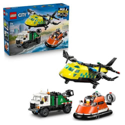LEGO City 3-en-1 60505 Avion Camion d'Assistance et Aéroglisseur Modulable - Jouet 7 ans