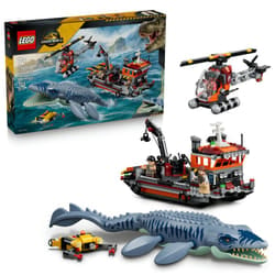 LEGO Jurassic World 77983 L’attaque du bateau par le mosasaure - Ensemble de Construction - Kit de Jeu de Figurines de Dinosaures