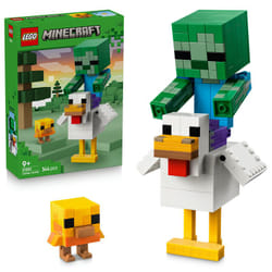 LEGO Minecraft - 21582 Poule chevauchée, Set de Construction Toy et Brique pour Enfants, Jeu Créatif Inspiré du Jeu Vidéo