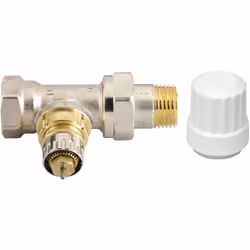 Description générale Corps de vanne thermostatique droit RA-N 15 de Danfoss, conçu pour les installations bitubes avec pompe  ...