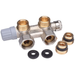 Danfoss - Corps équerre vhs pour sèche-serviette en Femelle 1/2' (15/21) - Raccordement Mâle 3/4' (20/27)