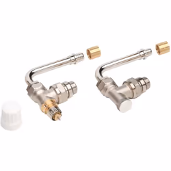 Présentation Kit raccordement radiateur 45mm PER à glissement Ø16 Corps équerre Pour arrivée en PER Marque : Danfoss
