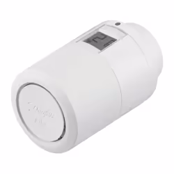 Thermostat connecté Danfoss Ally™ , compact, maniable avec poignée et bouton unique. Installation rapide en 30 secondes avec  ...