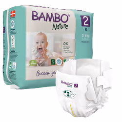 Bambo Nature 1000019252, Garçon/Fille, Couche avec élastiques, 3 kg, 6 kg, Blanc, Velcro