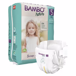 Bambo Nature 1000019255, Garçon/Fille, Couche avec élastiques, 12 kg, 18 kg, Blanc, Velcro