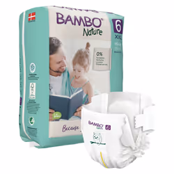 Bambo Nature 1000019256, Garçon/Fille, Couche avec élastiques, 16 kg, Blanc, Velcro, Jour et nuit