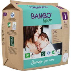 Couches éco-conçues Bambo Nature T1 2-4 kg - Carton de 132 unités