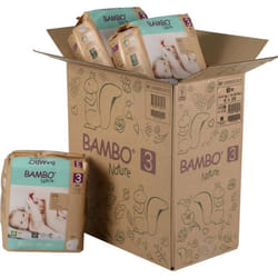 1 carton - 168 x Couches éco conçues BAMBO NATURE T3