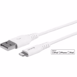 eSTUFF ES601004, 0,15 m, Lightning, USB A, Mâle, Mâle, Blanc