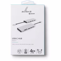 eSTUFF USB-C Single USB-C Dock USB 3.2 Gen 1 (3.1 Gen 1) Type-C 5000 Mbit/s Gris - Vue supplémentaire 4