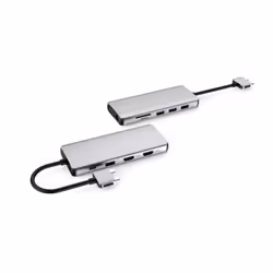 eSTUFF USB-C Dual USB-C Dock, USB 3.2 Gen 1 (3.1 Gen 1) Type-C, 3,5mm, HDMI, RJ-45, USB 2.0, USB 3.2 Gen 1 (3.1 Gen 1) Type-A ...