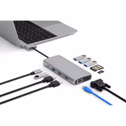 eSTUFF USB-C Dual USB-C Dock USB 3.2 Gen 1 (3.1 Gen 1) Type-C 5000 Mbit/s Aluminium