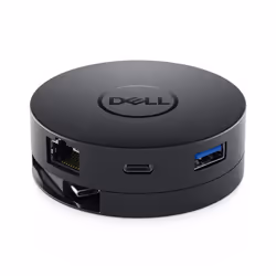 DELL DA300, Avec fil, USB 3.2 Gen 2 (3.1 Gen 2) Type-C, 10,100,1000 Mbit/s, Noir, 3840 x 2160 pixels, Dell