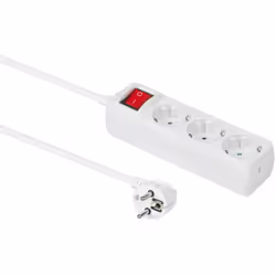 Microconnect GRU0033WS, 3 m, Type F, Type F, Blanc, 3 sortie(s) CA, 500 g