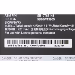 Lenovo 5B10W13905 composant de laptop supplémentaire Batterie - Vue supplémentaire 5