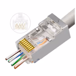 Microconnect KON512-50EZ, RJ45, Argent, Mâle, Droit, Cat6a, F/FTP (FFTP)