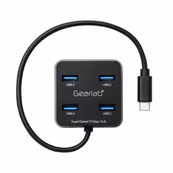 Gearlab GLB2354024, USB 3.2 Gen 1 (3.1 Gen 1) Type-C, USB 3.2 Gen 1 (3.1 Gen 1) Type-A, 5000 Mbit/s, Noir, Acrylonitrile-Buta ...