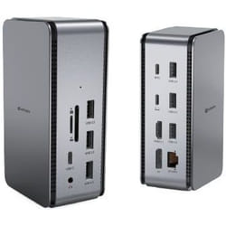 eSTUFF ES623015 station d'accueil Avec fil USB4 Aluminium, Noir