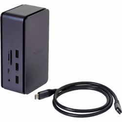 eSTUFF ES623015 station d'accueil Avec fil USB4 Aluminium, Noir