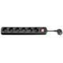 Microconnect 6-way Schuko Socket 5M Black prise de courant Type F Noir
